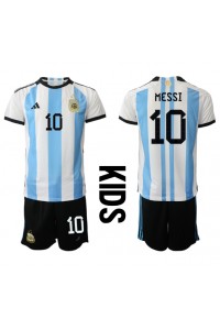 Argentinië Lionel Messi #10 Babytruitje Thuis tenue Kind WK 2022 Korte Mouw (+ Korte broeken)